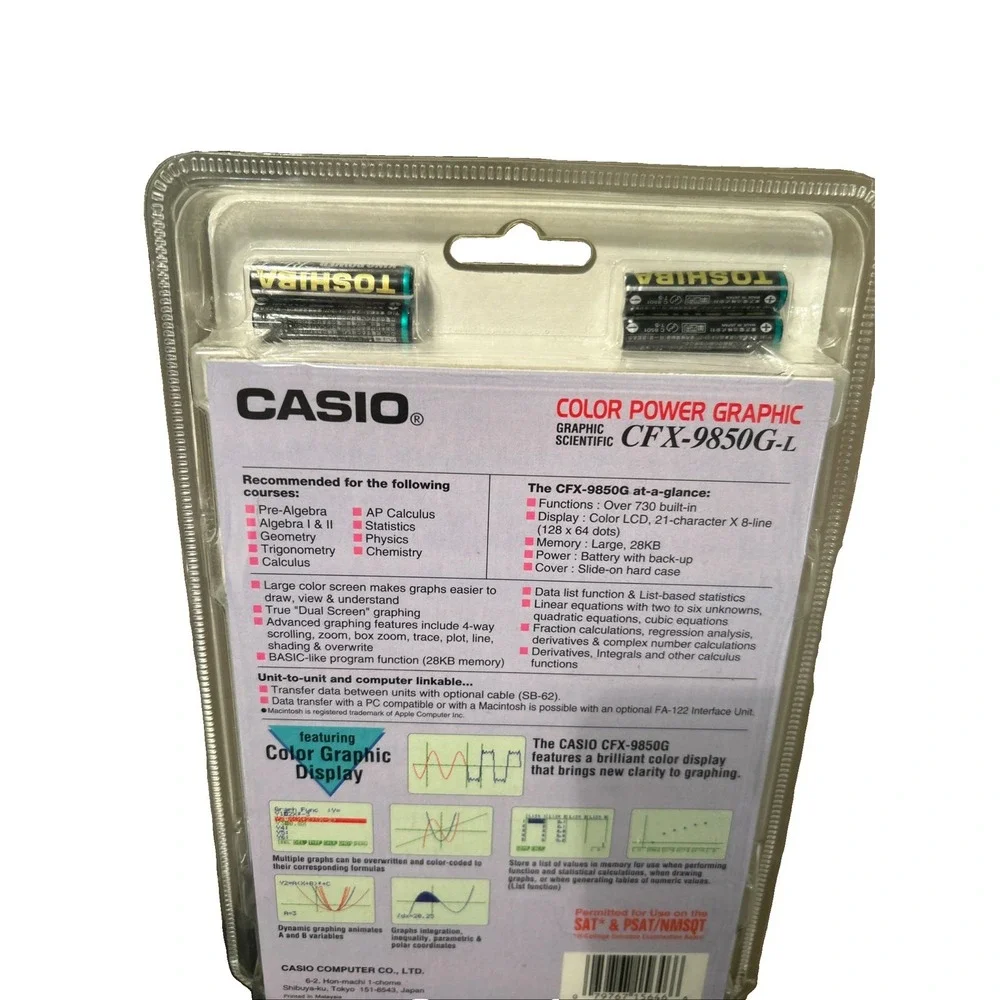 Casio CFX-9850G-L Plus Black Color Graphing Scientific Calculator New SEALED Sat